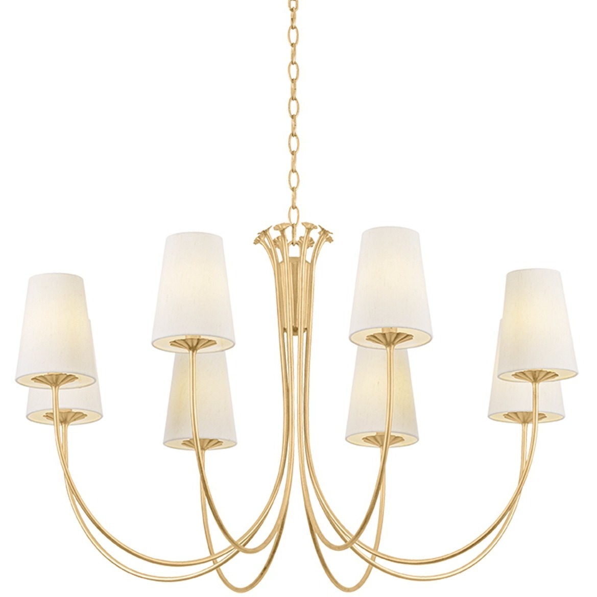 Weiland 8 Light 40 inch Vintage Gold Leaf Chandelier Ceiling Light