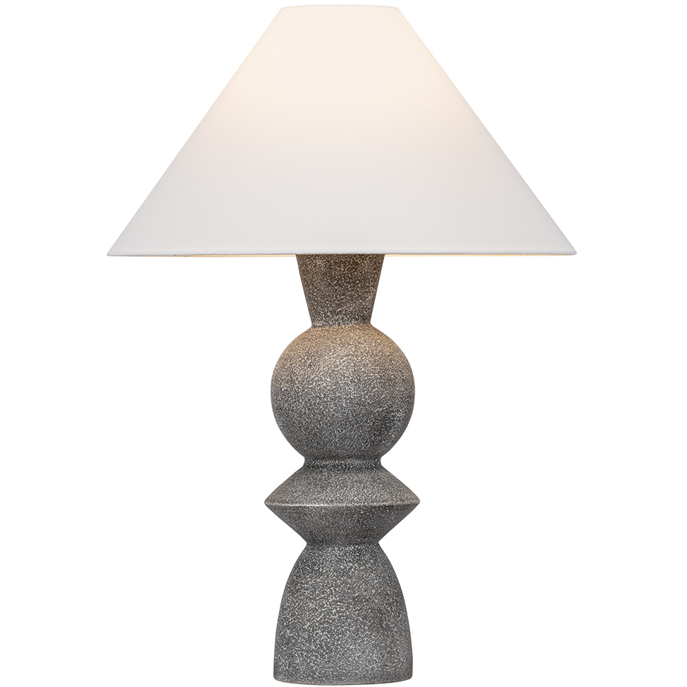 Cyrah 28.5 inch 15.00 watt Patina Brass/Ceramic Lunar Grey Table Lamp Portable Light