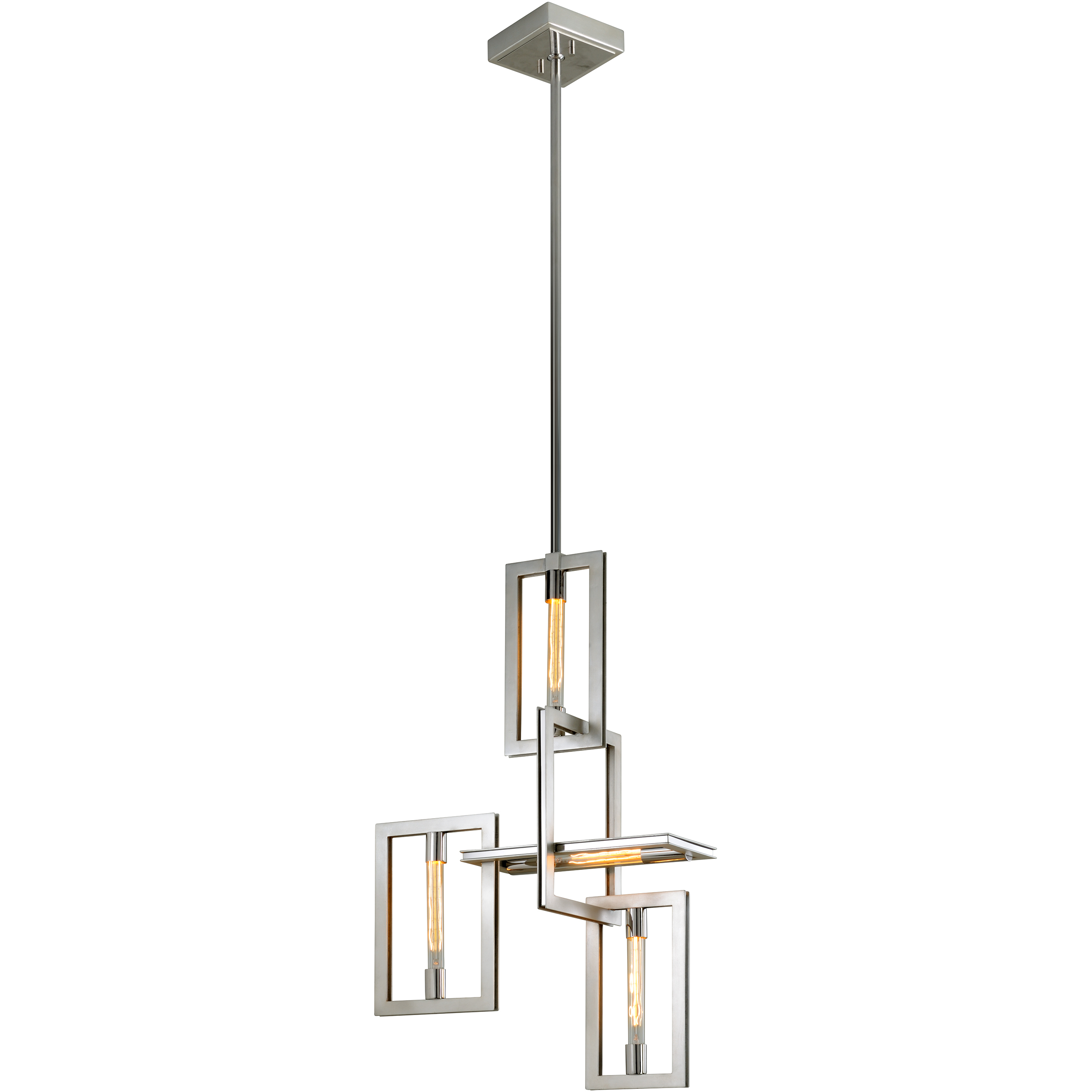 Enigma 4 Light 23.75 inch Silver Leaf W Stainless Accent Chandelier Ceiling Light