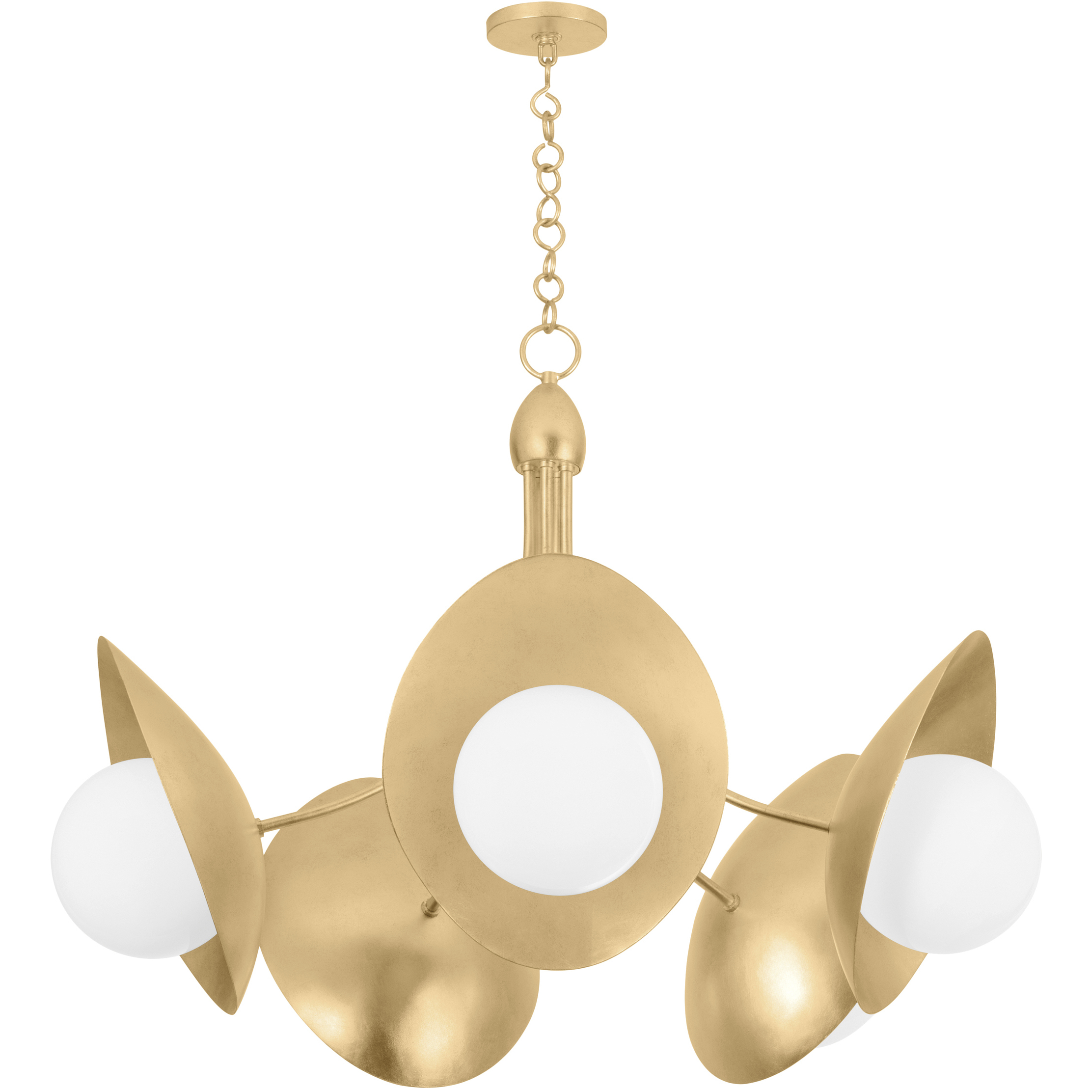 Olson 5 Light 38.25 inch Vintage Gold Leaf Chandelier Ceiling Light