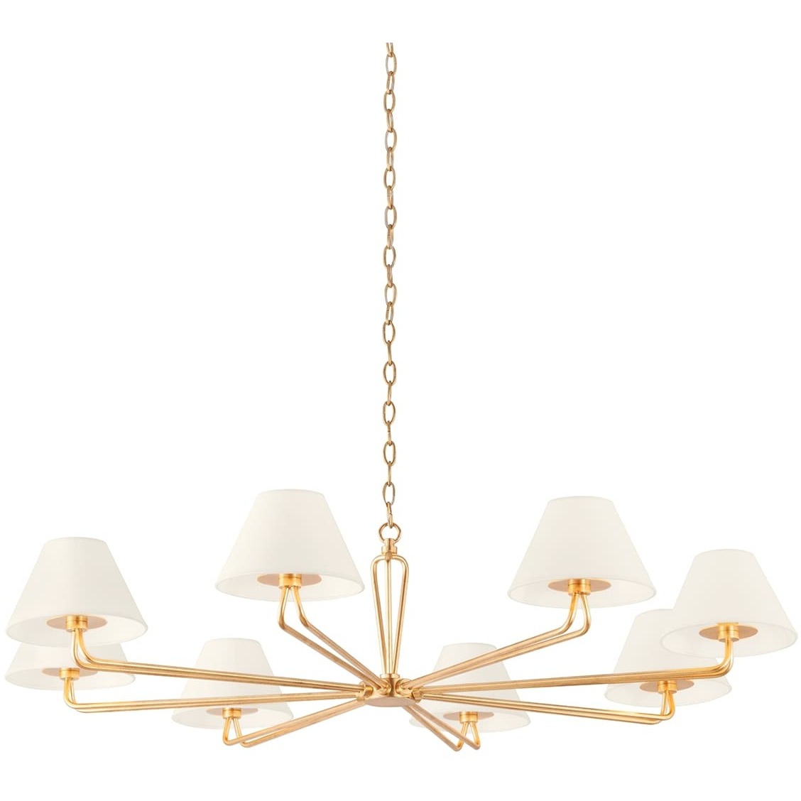 Ozias 8 Light 50 inch Vintage Gold Leaf Chandelier Ceiling Light