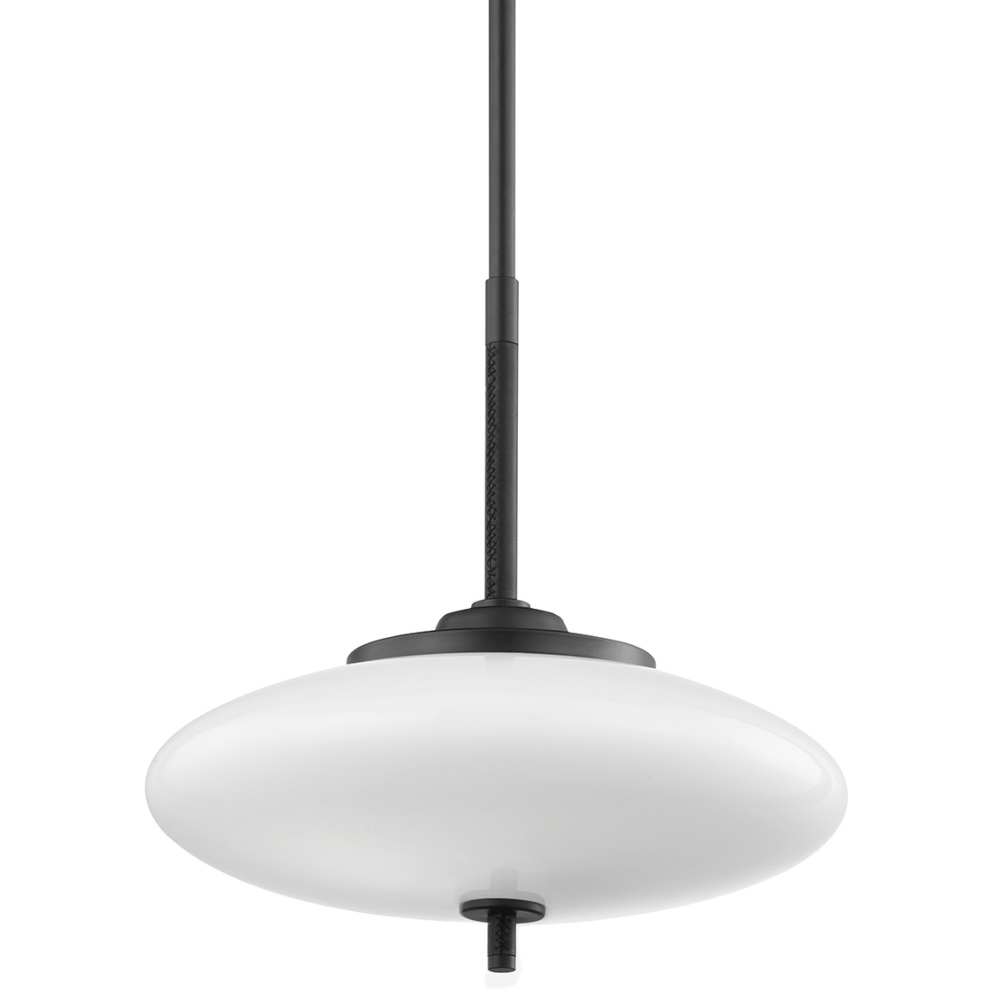 Fallon 2 Light 18 inch Satin Black/Black Leather Pendant Ceiling Light