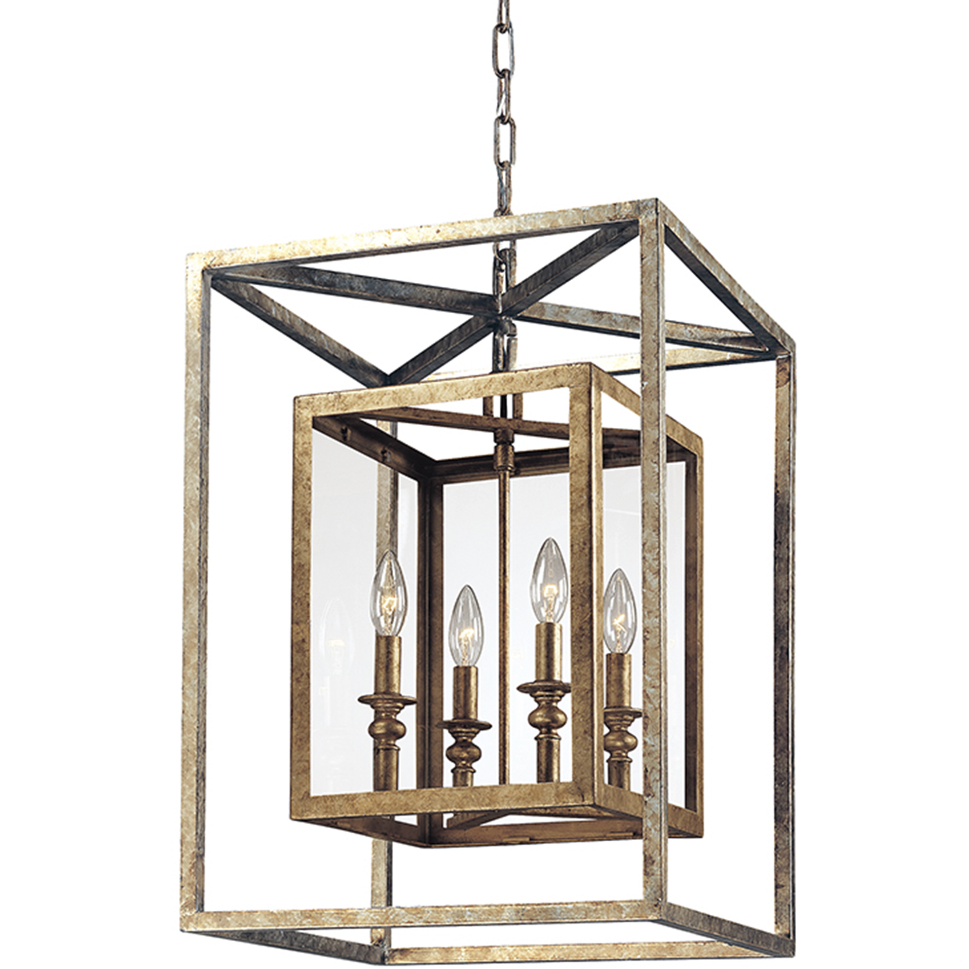 Morgan 4 Light 16 inch Gold Silver Leaf Pendant Ceiling Light