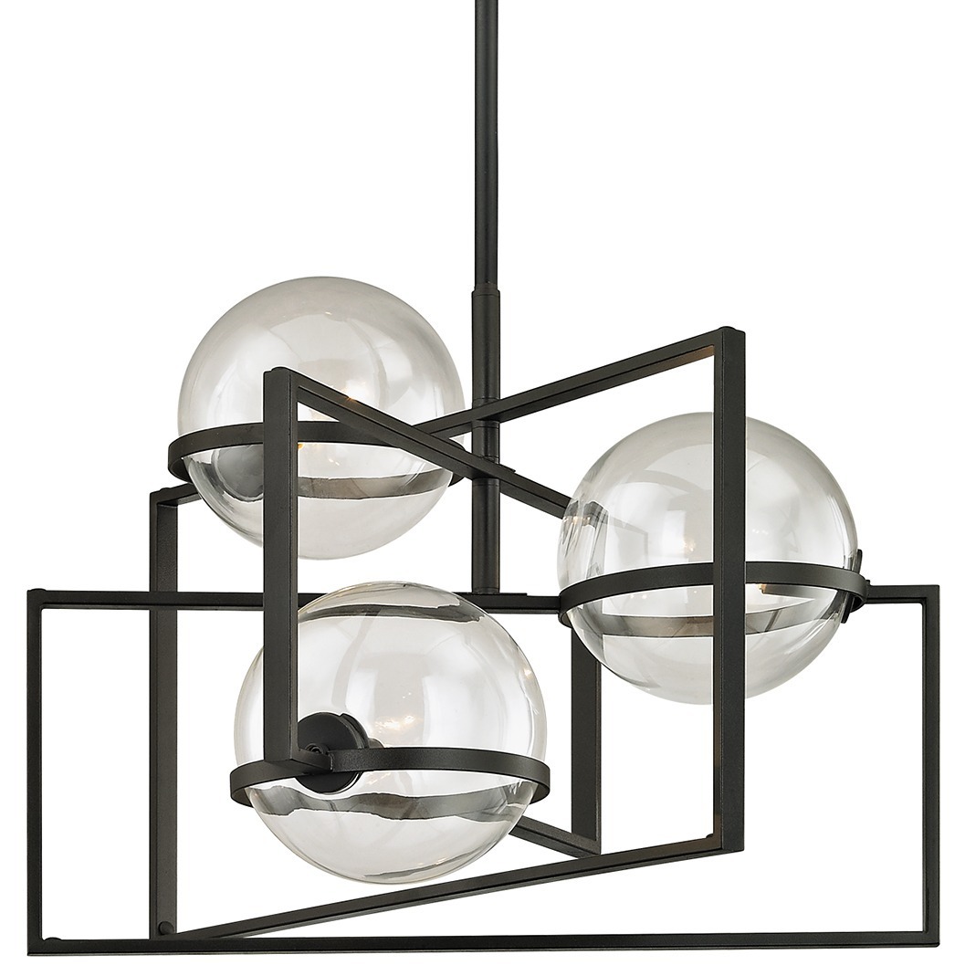 Elliot 3 Light 25 inch Texture Black Chandelier Ceiling Light