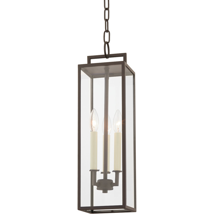 Beckham 3 Light 6 inch Textured Bronze Outdoor Lantern in Textured Black