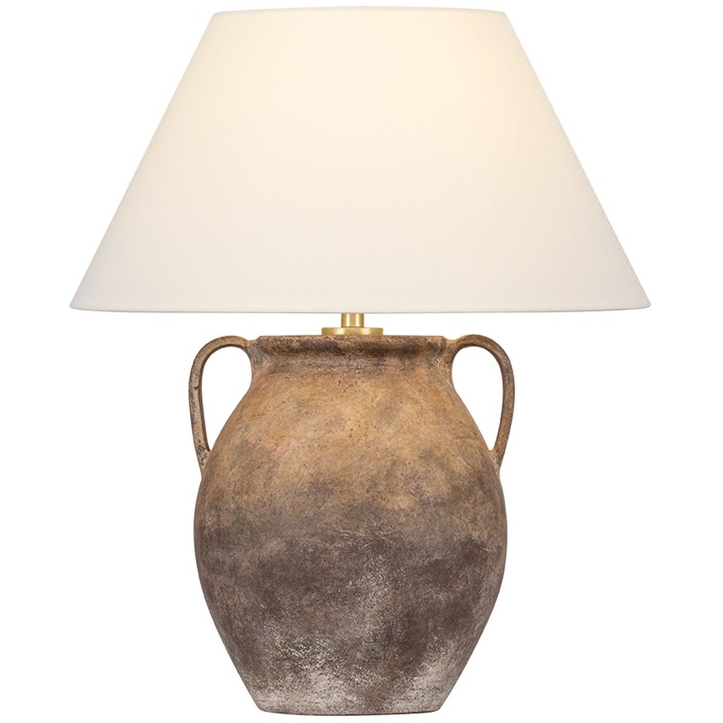 Acton 22.75 inch 15 watt Vintage Gold Leaf and Ceramic Kiln Ash Table Lamp Portable Light