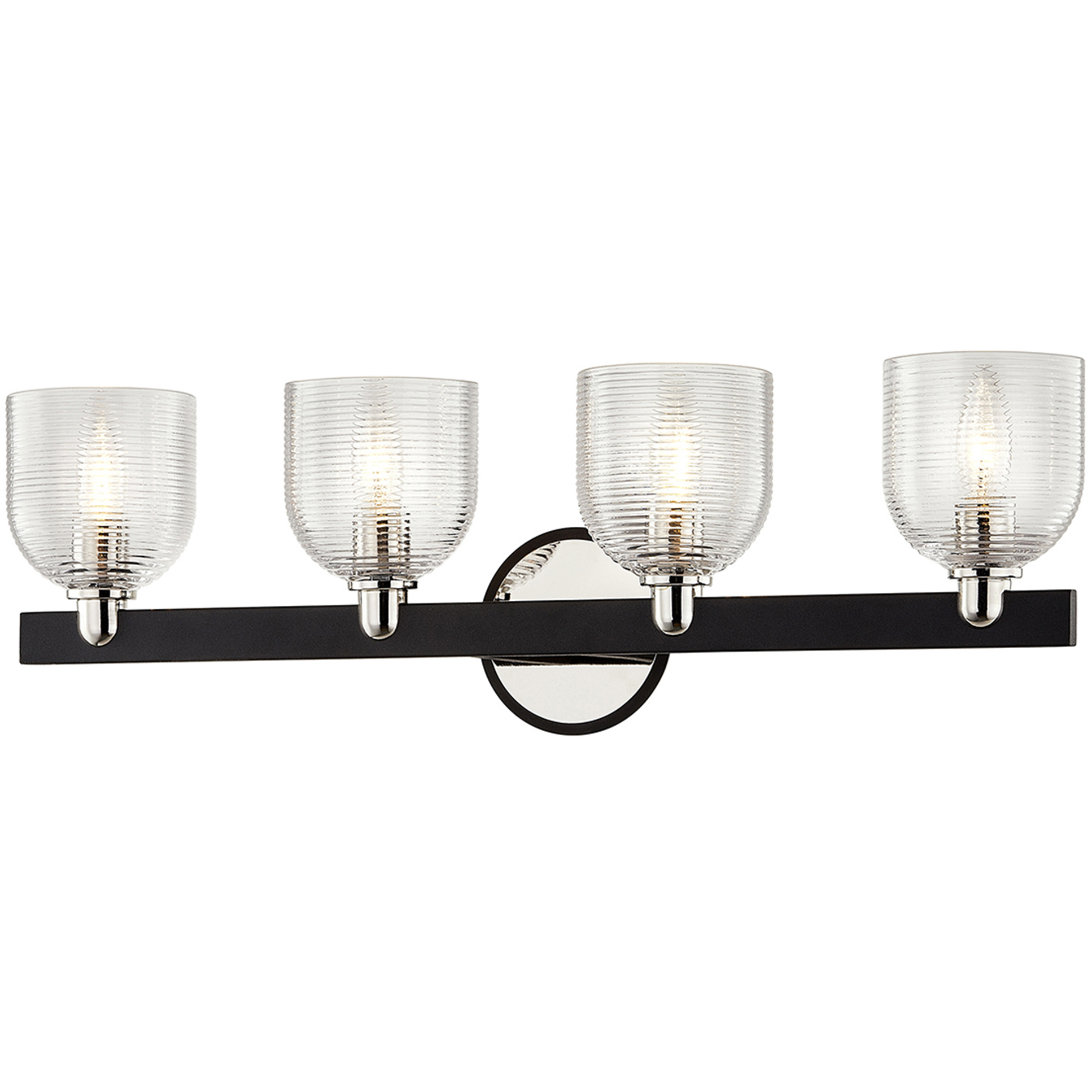 Munich 4 Light 26.5 inch Carbide Black and Polished Nickel Bath And Vanity Wall Light
