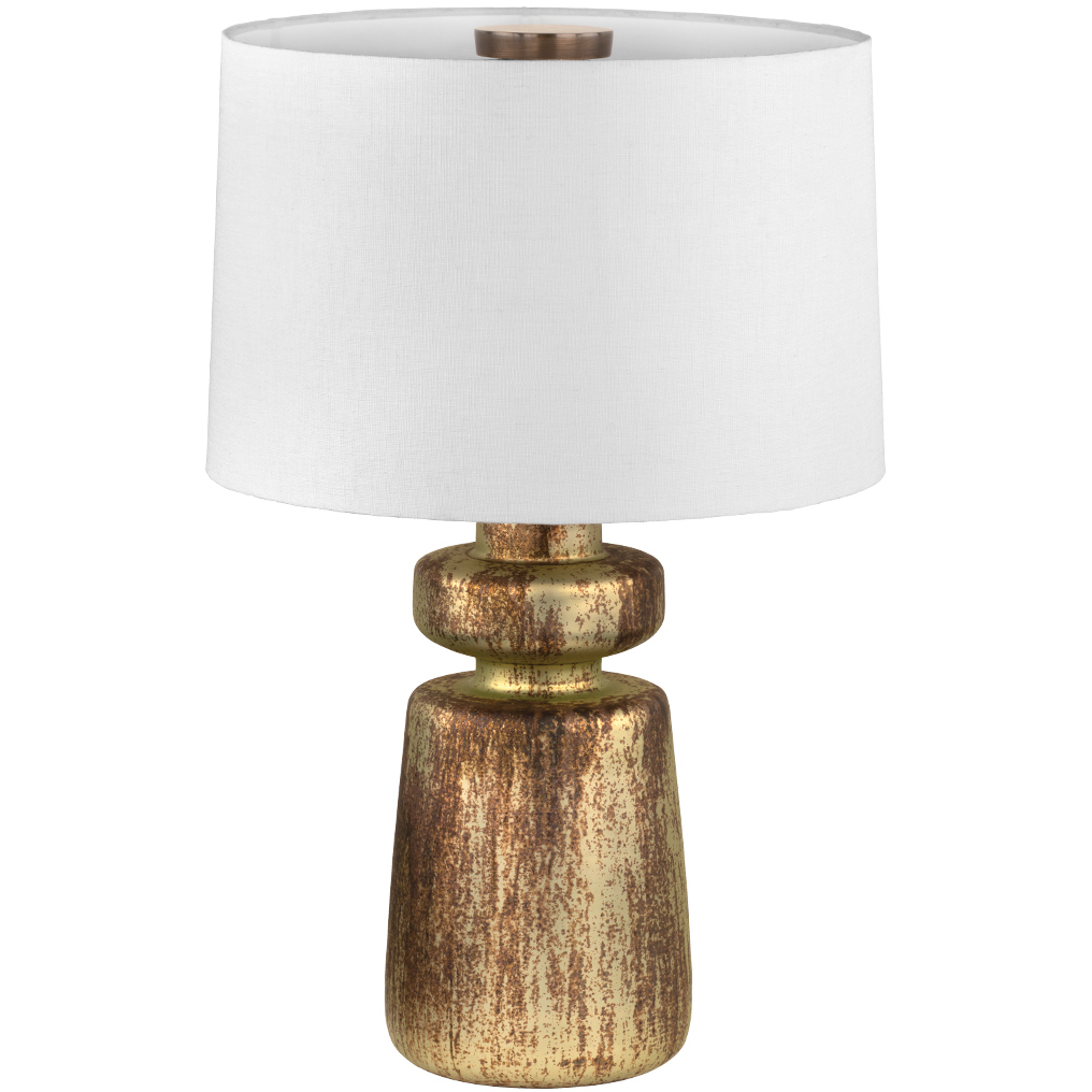 Terron 22 inch 15 watt Patina Brass Table Lamp Portable Light