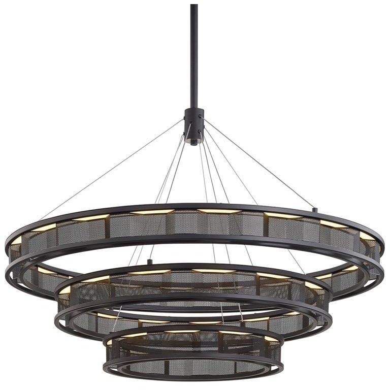 ブラック　シャンデリア Troy Lighting F6866-SFB Fuze LED 39 inch Modern Bronze