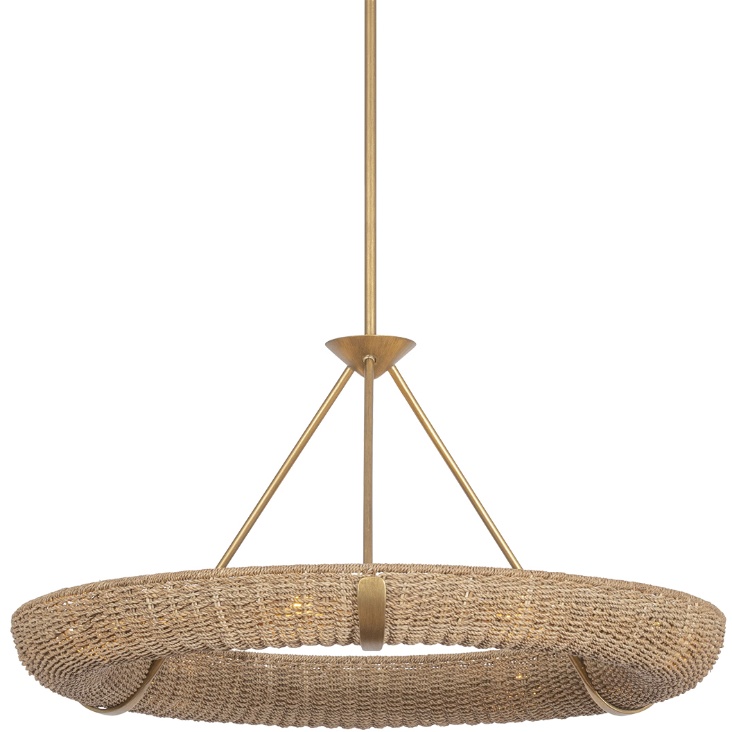 Floyd 9 Light 36 inch Patina Gold Leaf Chandelier Ceiling Light