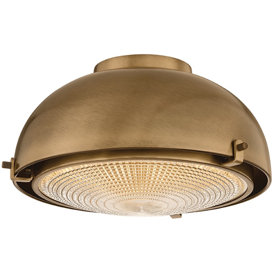 Fritz 1 Light 13.25 inch Patina Brass Flush Mount Ceiling Light