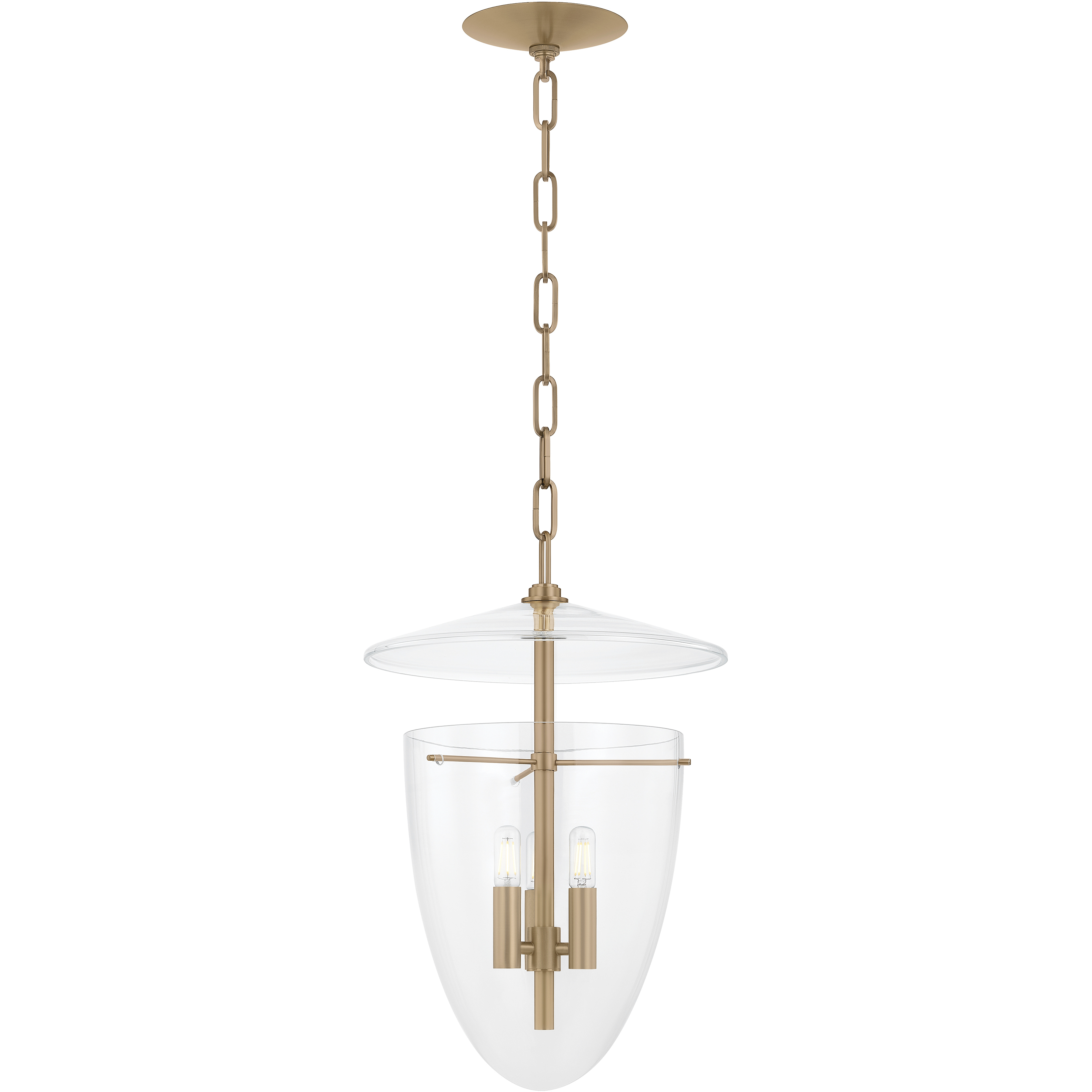 Tully 3 Light 13.5 inch Patina Brass Lantern Ceiling Light