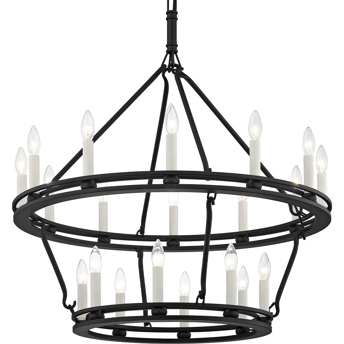Sutton 20 Light 32 inch Textured Black Chandelier Ceiling Light