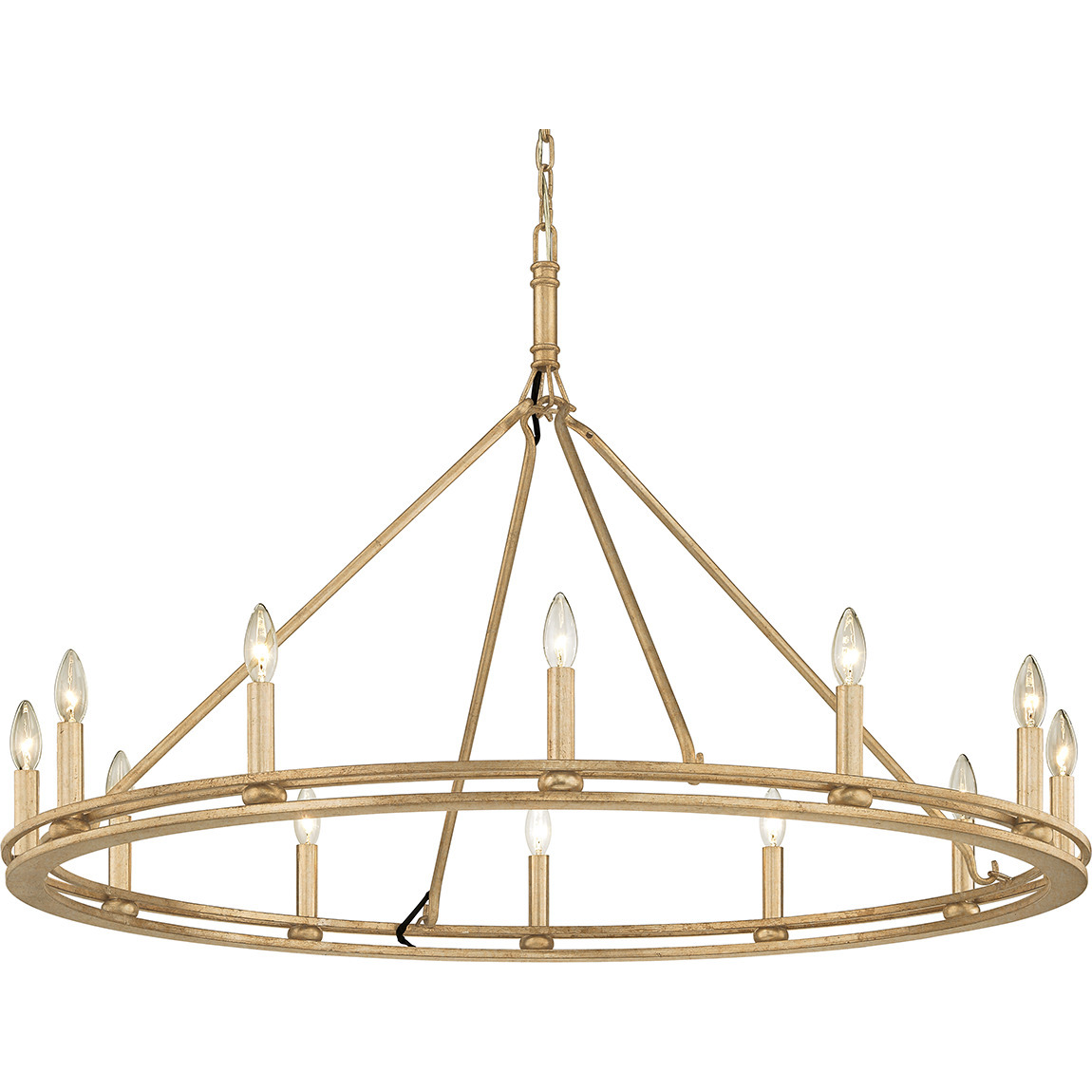Sutton 12 Light 44 inch Champagne Leaf Chandelier Ceiling Light