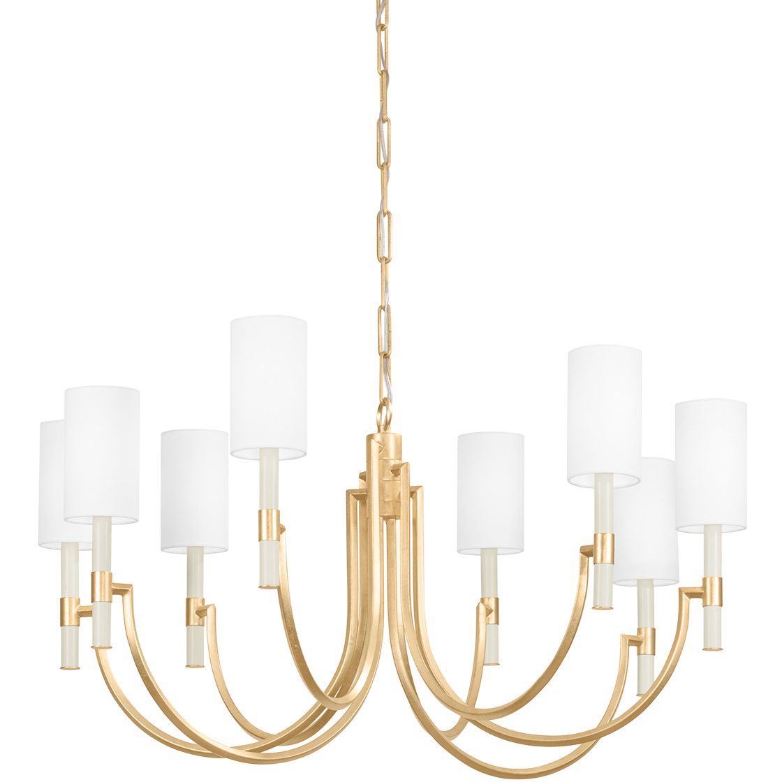 Gustine 8 Light 42 inch Vintage Gold Leaf Chandelier Ceiling Light