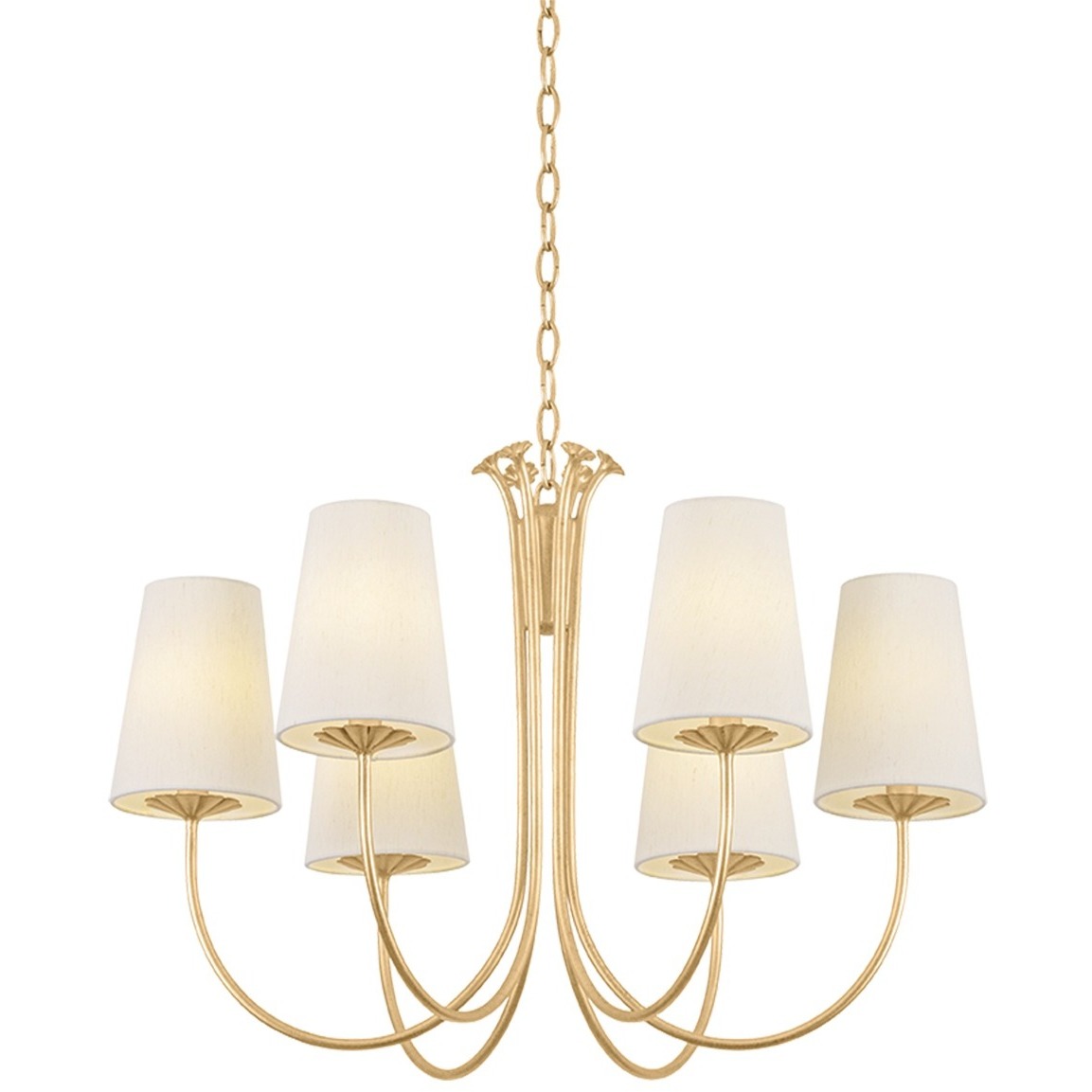 Weiland 6 Light 27.5 inch Vintage Gold Leaf Chandelier Ceiling Light