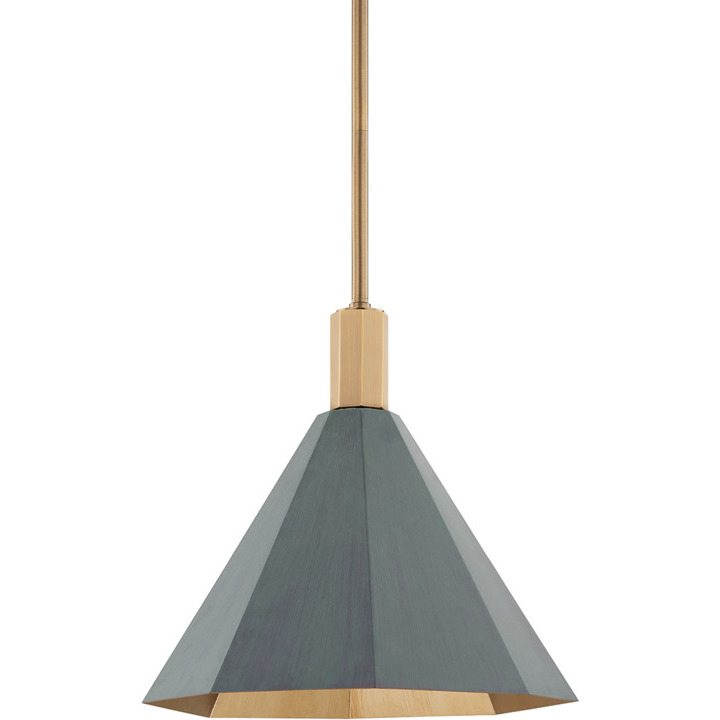 Huntley 1 Light 15 inch Patina Brass/Verde Outdoor Pendant