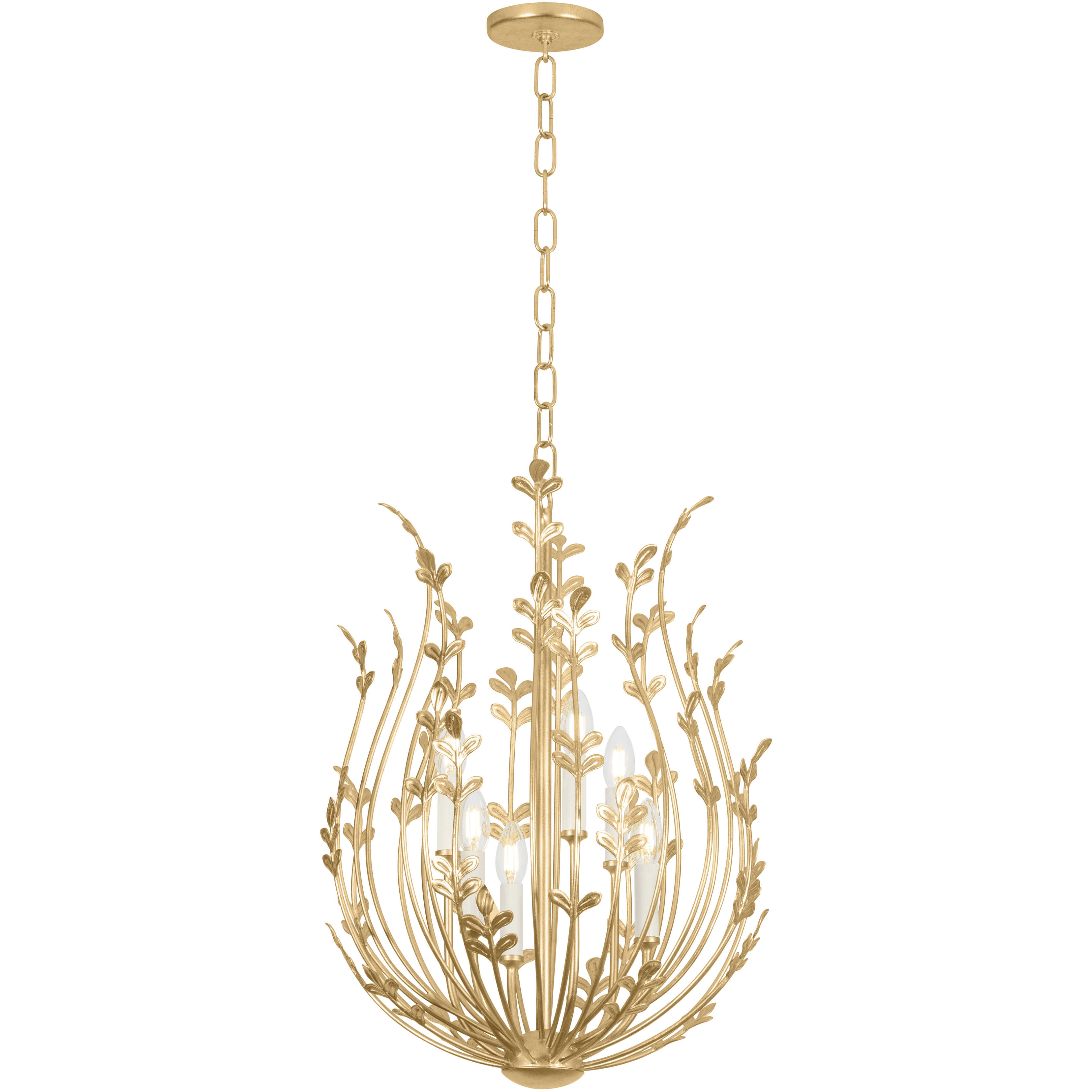 Delmore 6 Light 20.25 inch Vintage Gold Leaf Chandelier Ceiling Light