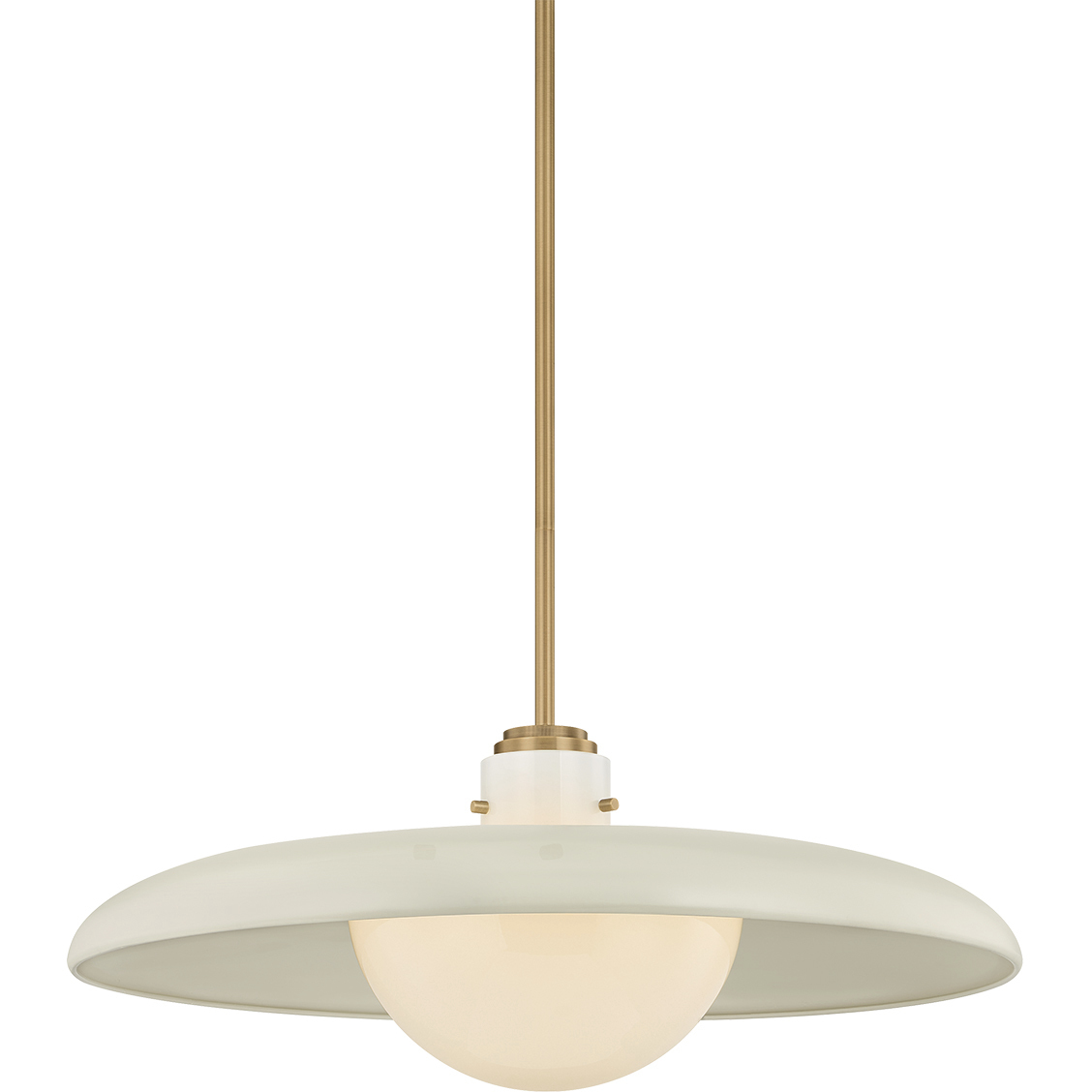Gustavo 1 Light 28 inch Patina Brass and Off-white Pendant Ceiling Light