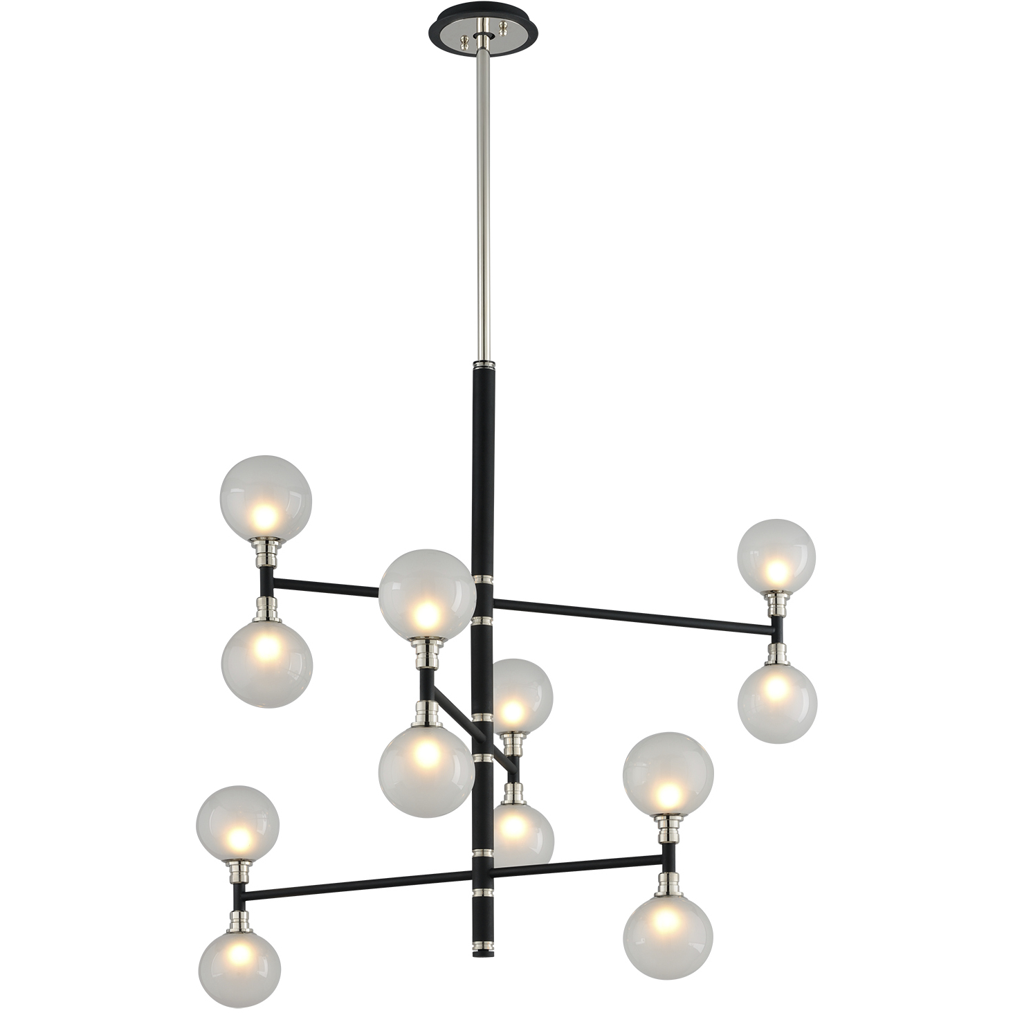 Troy Lighting F4826-TBK/PN Andromeda 12 Light 42 inch