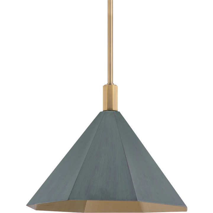 Huntley 1 Light 22 inch Patina Brass/Verde Outdoor Pendant