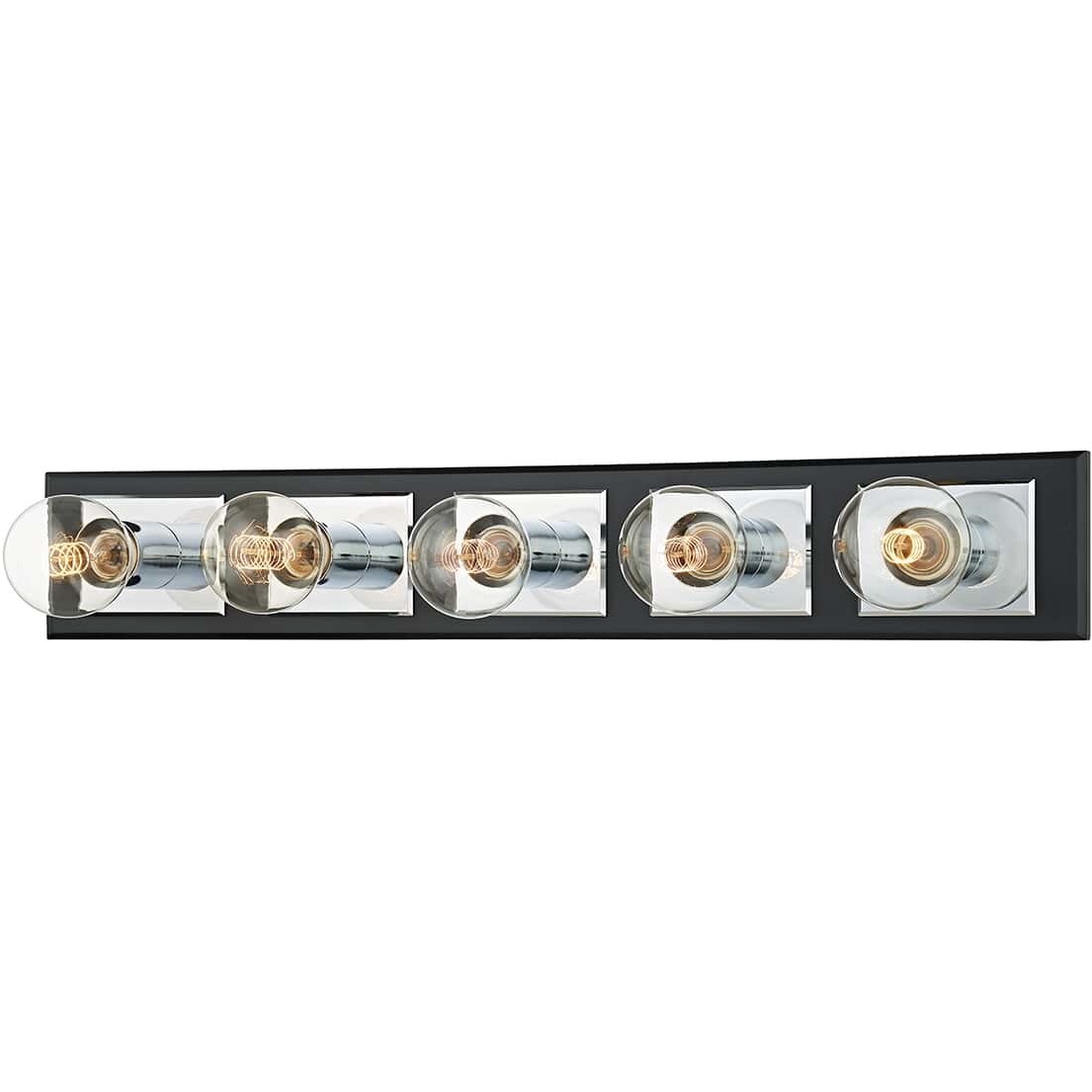 Runyan 5 Light 28.75 inch Polished Chrome/Soft Black Bath And Vanity Wall Light in Polished Chrome/Black