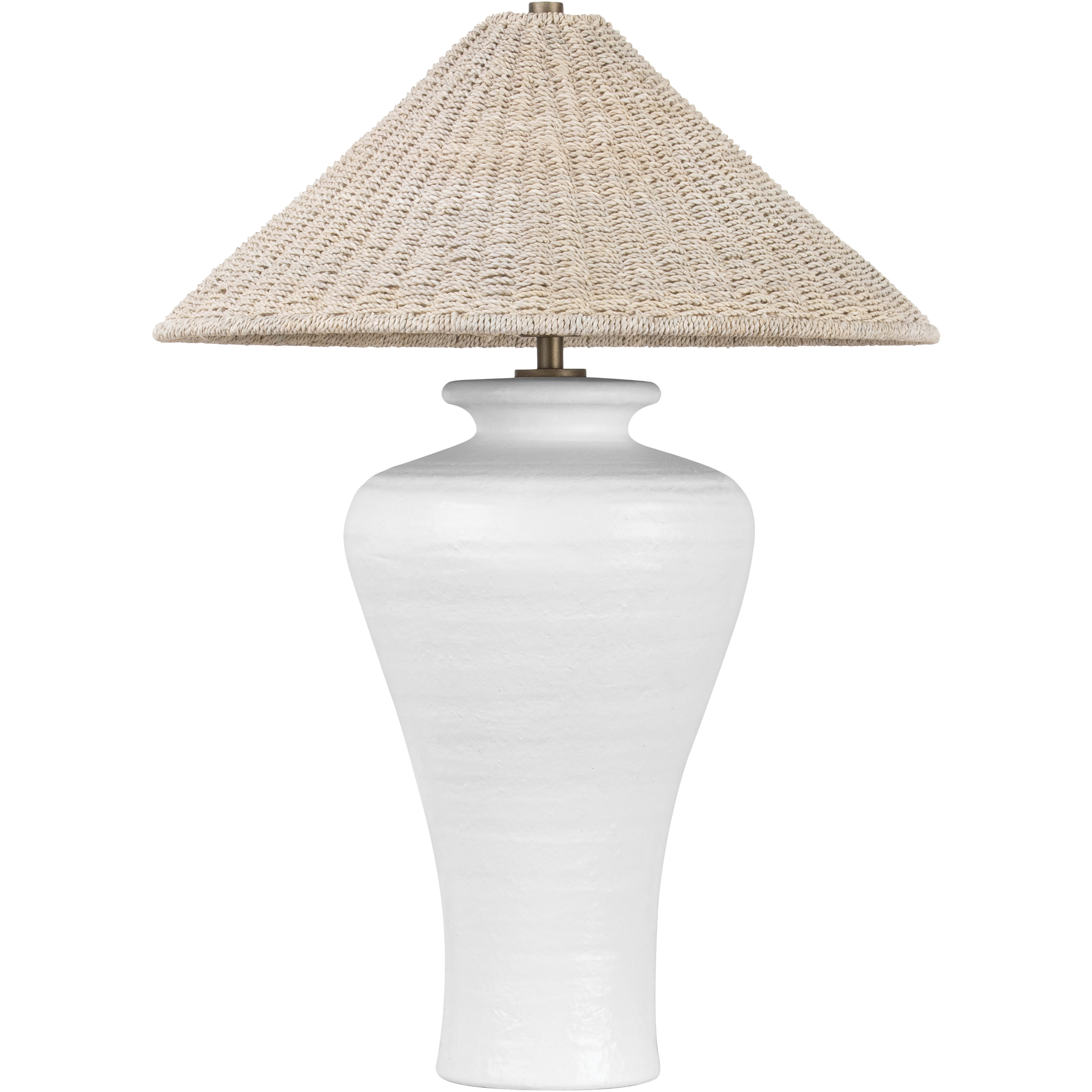 Pezante 30 inch 15.00 watt Patina Brass/Ceramic Loft White Table Lamp Portable Light