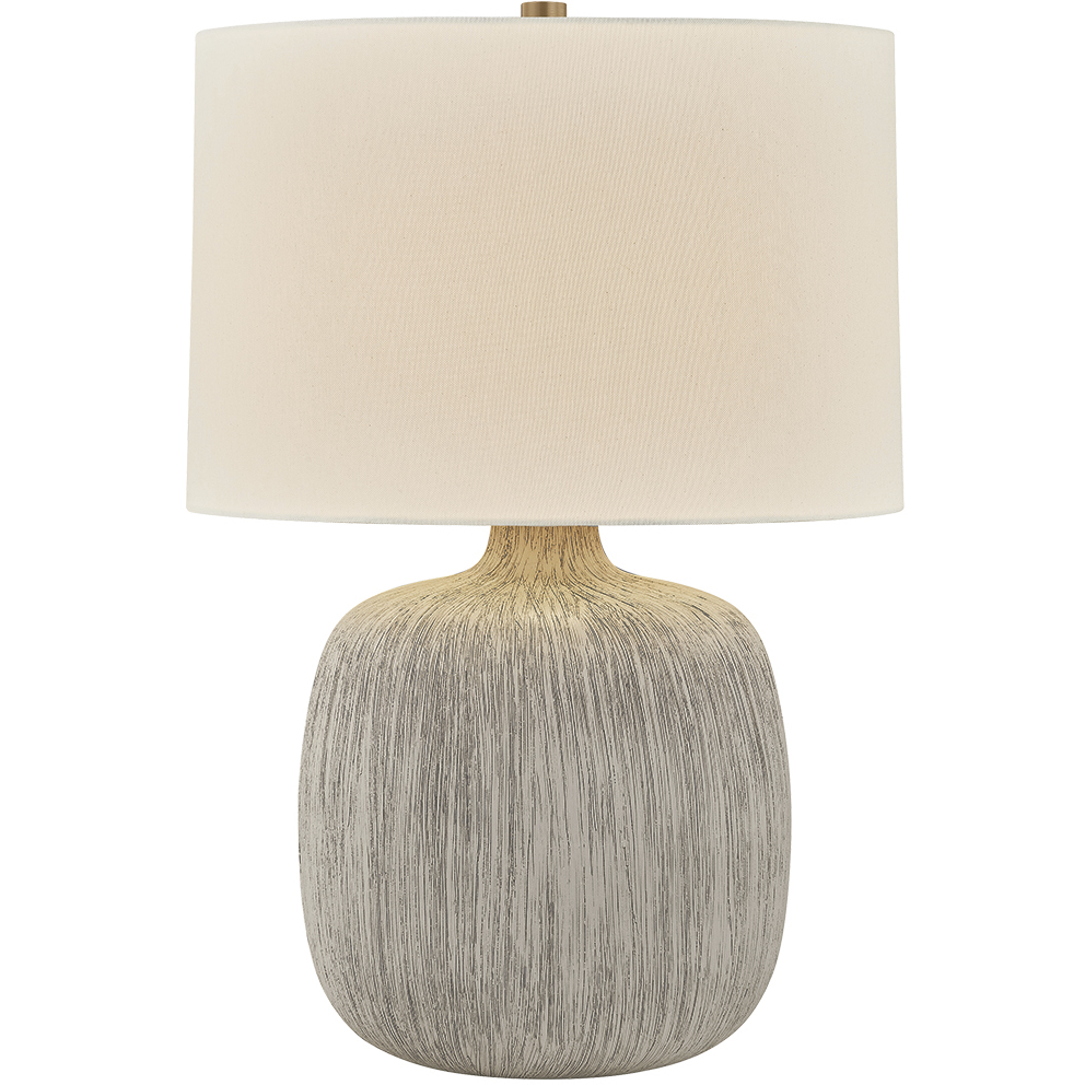 Keagan 24 inch 15 watt Patina Brass and Ceramic Stria Wheat Table Lamp Portable Light