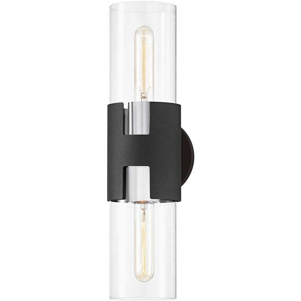 Amado 2 Light 5 inch Polished Nickel/Texture Black Wall Sconce Wall Light in Polished Nickel/Textured Black