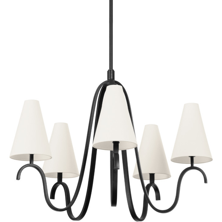 Melor 5 Light 40.5 inch Forged Iron Chandelier Ceiling Light