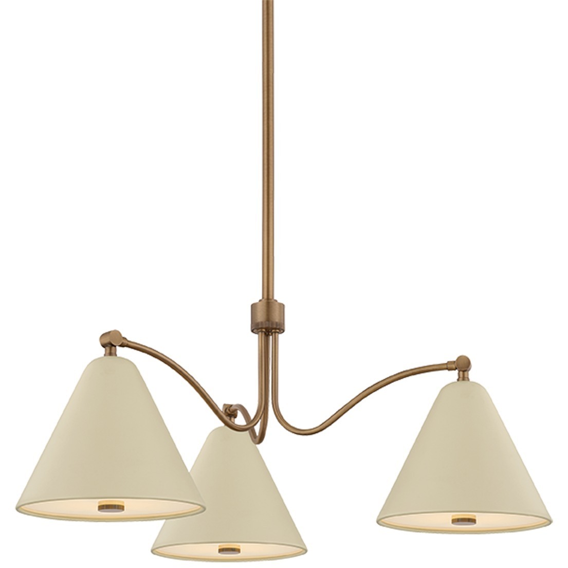 Clive 3 Light 30 inch Patina Brass/Soft Sand Chandelier Ceiling Light