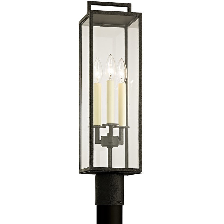 Beckham 3 Light 24 inch Forged Iron Post 