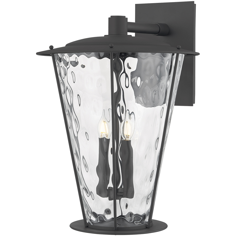 Jantzen 2 Light 21.5 inch Texture Black Outdoor Wall Sconce