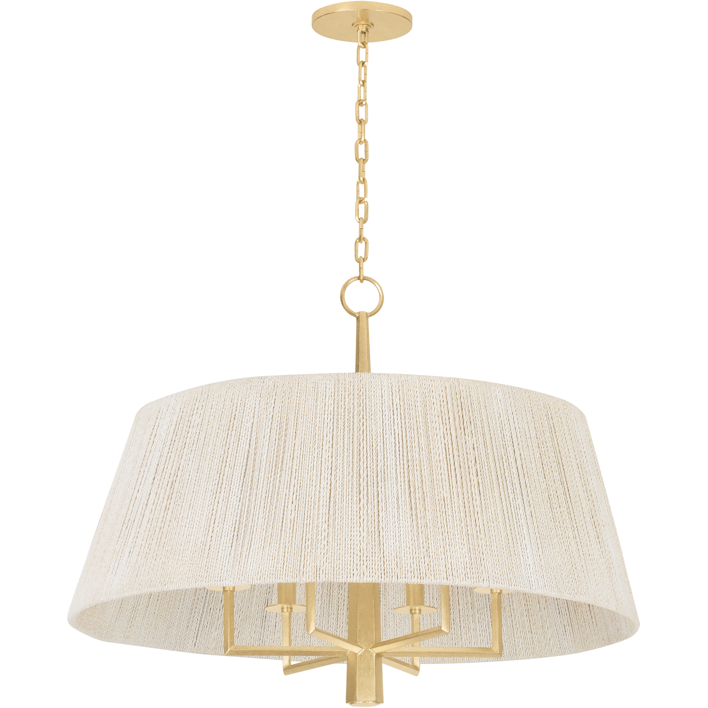 Azar 6 Light 30 inch Vintage Gold Leaf Pendant Ceiling Light