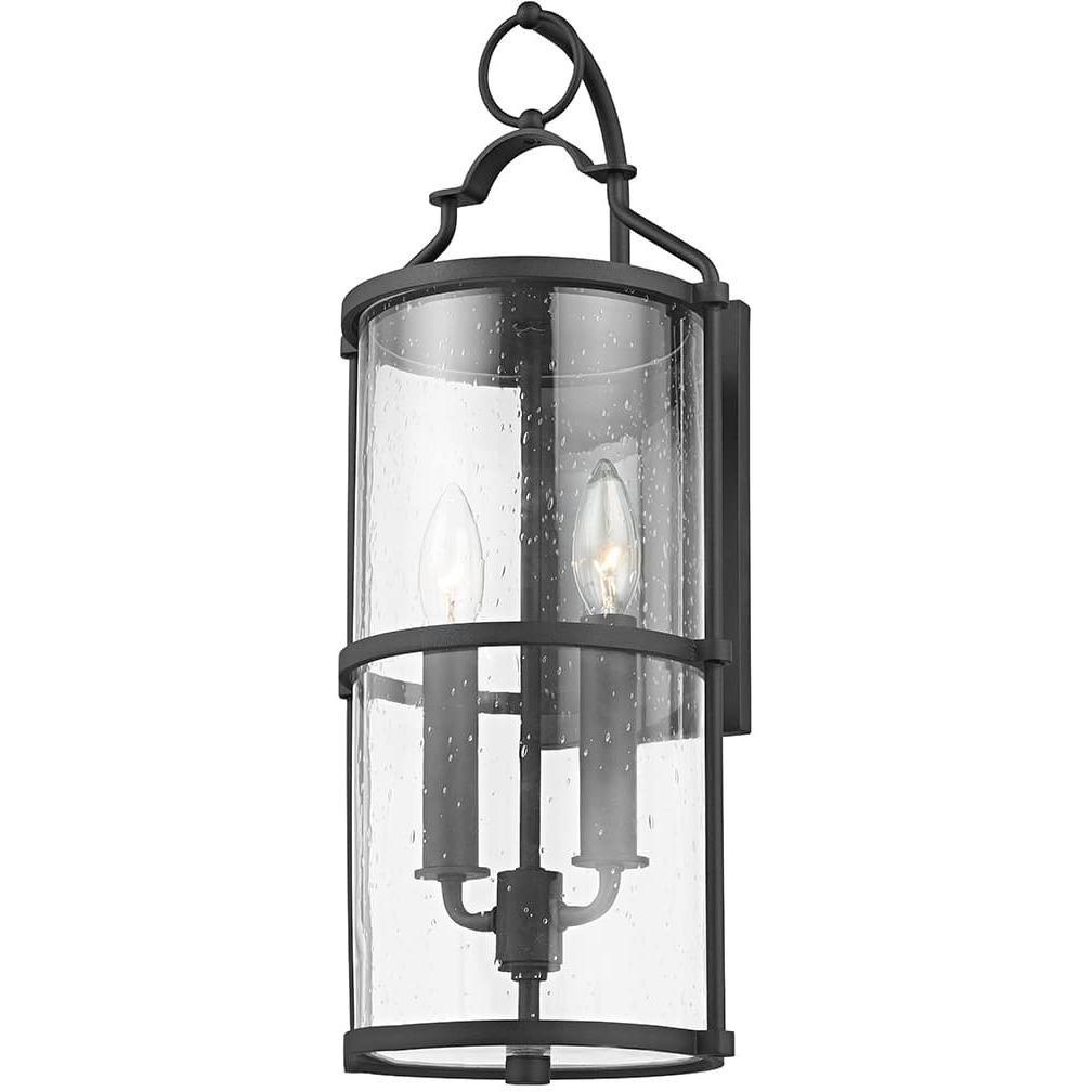 Burbank 2 Light 20 inch Texture Black Outdoor Wall Sconce in Textured Black