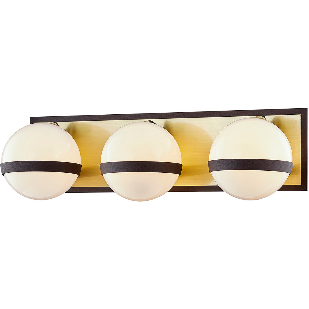 Ace 3 Light 19.75 inch Textured Bronze/Brushed Brass Bath Vanity Wall Light