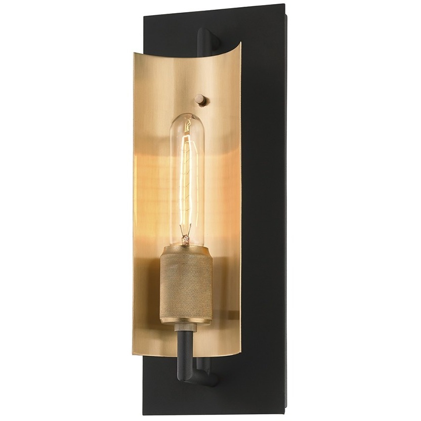 Emerson 1 Light 5 inch Soft Black and Brushed Brass Wall Sconce Wall Light