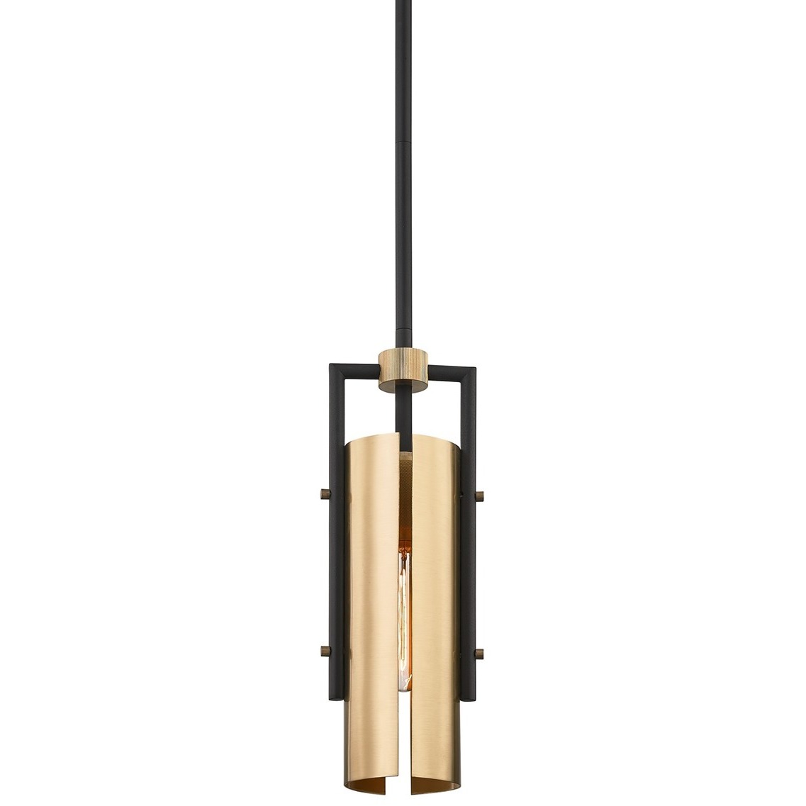 Emerson 1 Light 4.75 inch Soft Black and Brushed Brass Pendant Ceiling Light